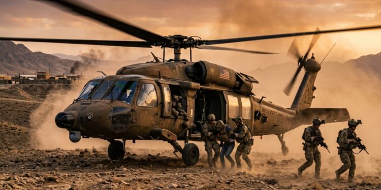 O helicóptero que carrega 11 soldados, voa no escuro com sensor infravermelho e ainda pousa sem motor nenhum ligado