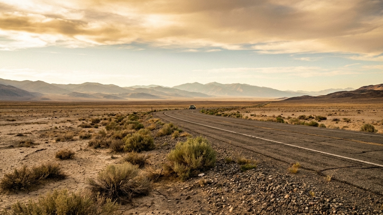 Com 657 km de extensão pelo deserto de Nevada, a "estrada mais solitária" dos EUA surge como um desafio único para o viajante