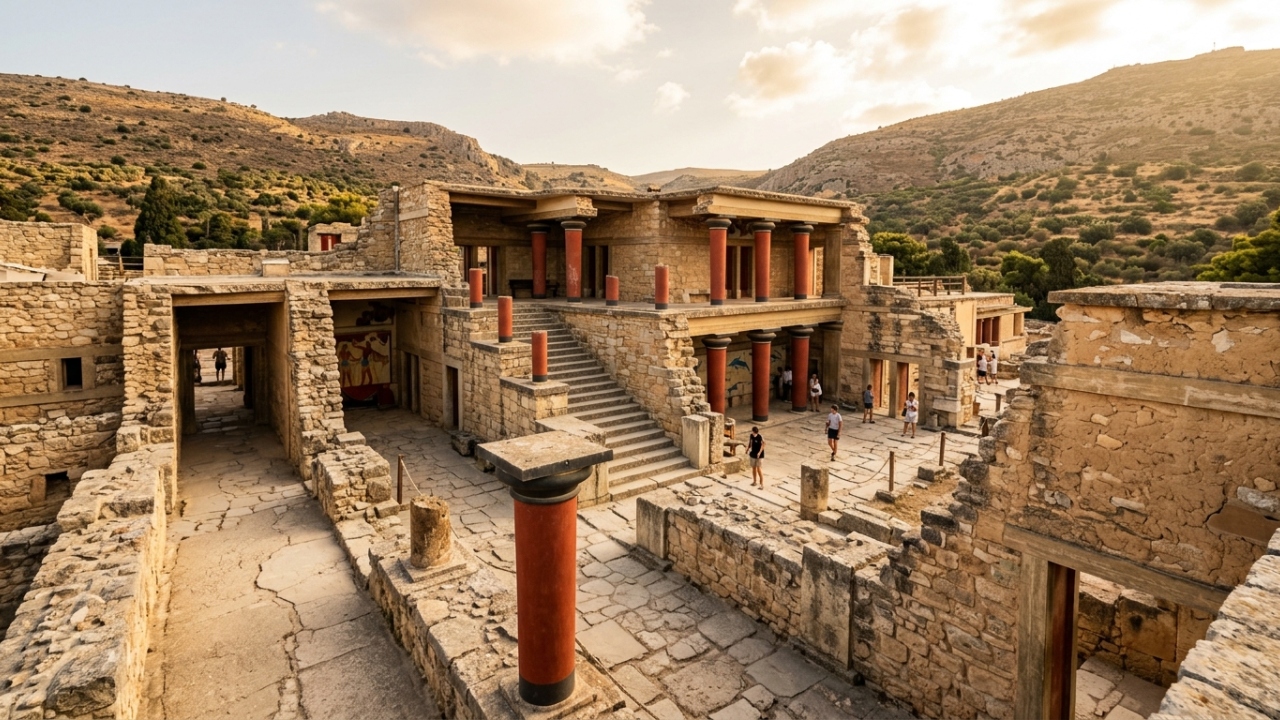 Com 20 mil m² e 1.300 quartos, o Palácio de Cnossos surge como a maior obra da civilização minoica e um recorde da engenharia antiga