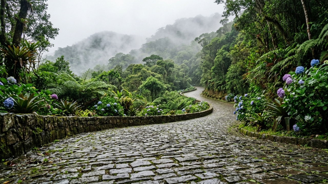 Motoristas que descem a serra paranaense em dias de chuva redobram a atenção ao escorregar nos paralelepípedos centenários cercados por neblina densa e curvas sinuosas