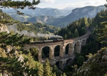 Com 41 km de trilhos e 16 viadutos, a ferrovia austríaca Semmering de 1854 virou um recorde da engenharia ferroviária mundial