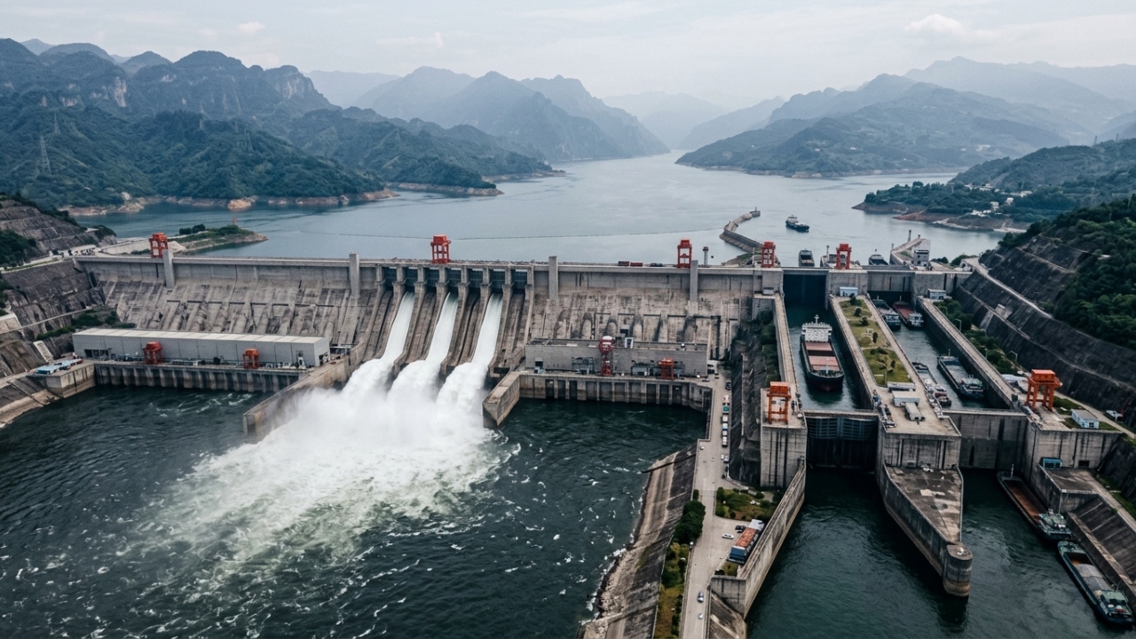 Cruzando 2.309 metros sobre o Rio Yangtzé, a hidrelétrica chinesa detém o recorde de maior capacidade de geração de energia do mundo