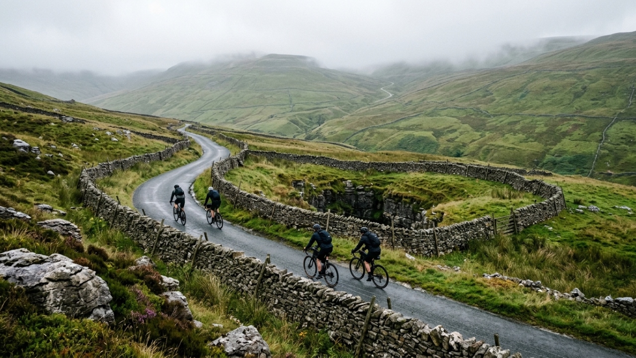 Com seus profundos poços naturais de calcário e 526 metros de altitude, a estrada inglesa surge como o trajeto mais icônico das colinas de Yorkshire