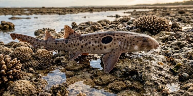 Esse tubarão sai do oceano, caminha sobre pedras e ainda caça como se estivesse dentro d'água normalmente