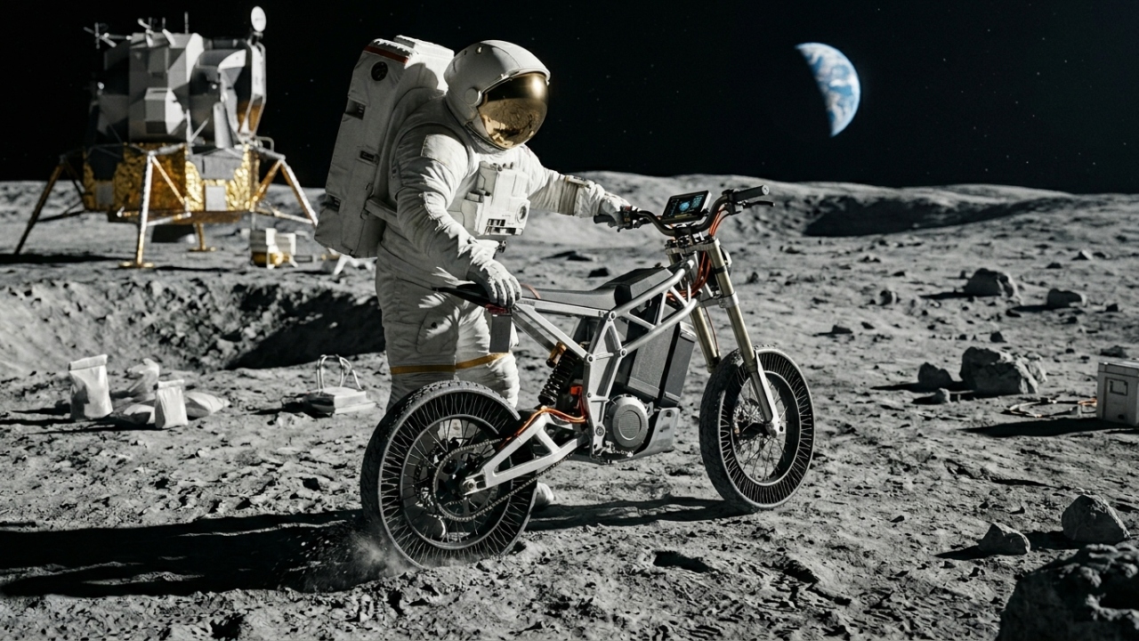 Desenvolvida pela NASA para saltar nas crateras da Lua, a moto elétrica compacta de 1960 ressurge como inspiração para novos veículos espaciais