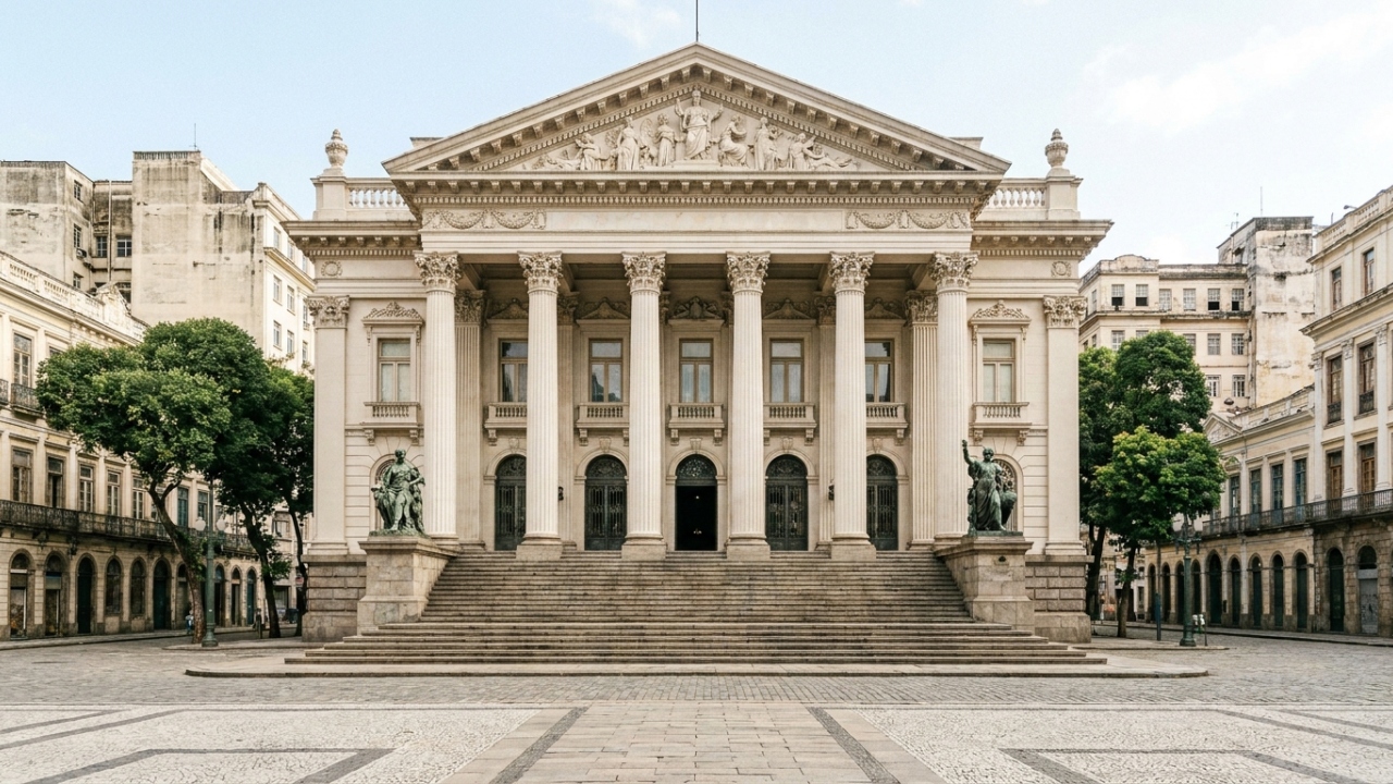 Com fachada de 1926 e colunas de 12 metros de altura, o palácio carioca surge como um monumento imponente da arquitetura e engenharia nacional