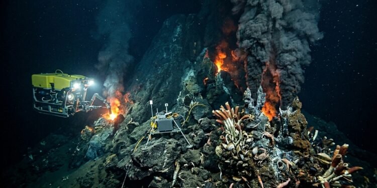 Sensores submarinos detectam vulcão ativo com 2.000 metros de altura no fundo do oceano e estudam como o calor extremo afeta as correntes marinhas globais