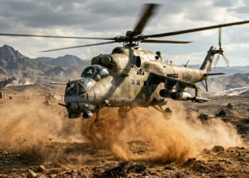 A blindagem de aço e titânio do MI-24 Hind faz dele o único helicóptero do mundo que rivaliza com um tanque