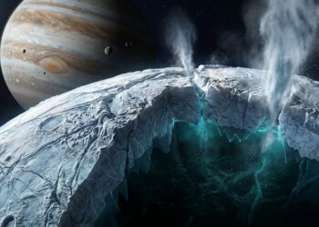 Sonda espacial confirma oceano de água líquida sob crosta de gelo em lua de Júpiter e detecta plumas de vapor que podem abrigar vida em 2026
