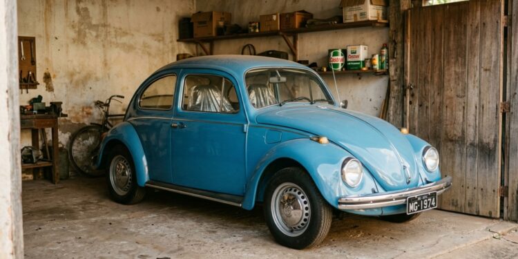 Fusca 1974 com 15 km rodados e plásticos nos bancos é preservado por 50 anos em Minas Gerais