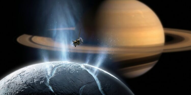 Sonda espacial detecta concentração elevada de fósforo e compostos orgânicos em plumas de Encélado e reforça as chances de vida no oceano sob o gelo da lua de Saturno