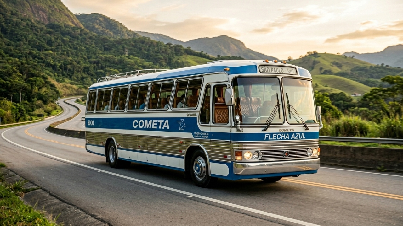Antigo ônibus rodoviário da década de 1980 é restaurado com peças originais e fatura milhares de reais com o turismo nostálgico no Brasil