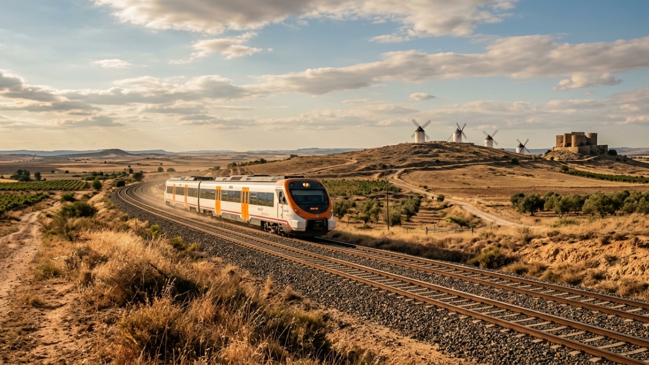 O trem espanhol que passa por moinhos de vento e castelos medievais e leva você para lugares que nenhum aeroporto consegue alcançar