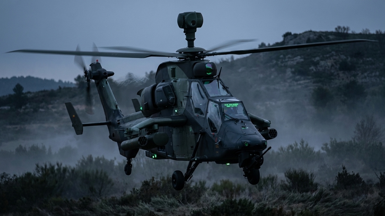 O helicóptero de ataque Eurocopter Tiger equipado com sensores infravermelhos e mísseis guiados é o predador invisível das forças terrestres europeias