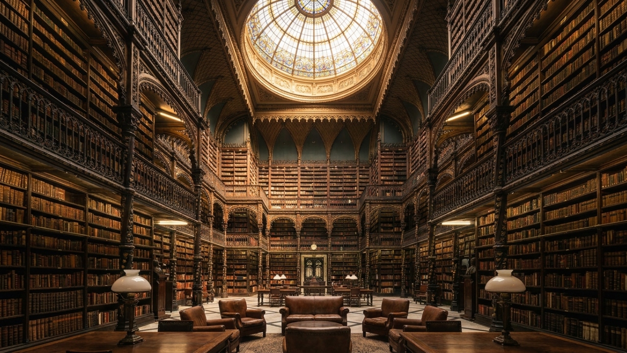 Com 350 mil livros e fachada de 1887, a biblioteca carioca surge como uma das mais belas do mundo e um tesouro da arquitetura neomanuelina