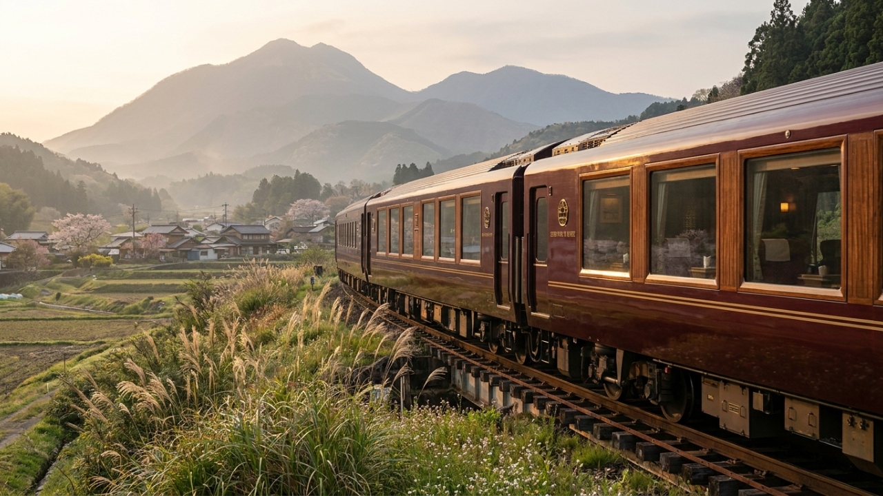 O trem japonês mais exclusivo do mundo aceita apenas 30 passageiros por viagem e tem cabines decoradas com porcelana fina e madeira maciça