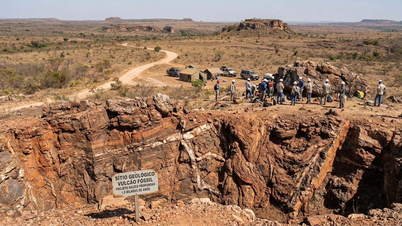 O vulcão fossilizado de 1,9 bilhão de anos que passou despercebido no interior do Brasil