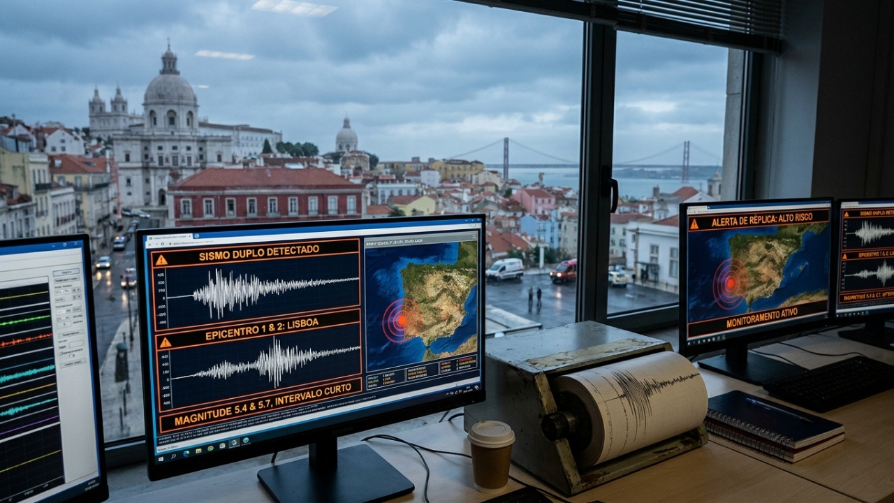 "Terremotos gêmeos" no mesmo minuto acendem alerta e intrigam geofísicos em Lisboa