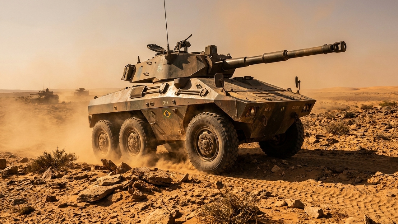 O ágil blindado de reconhecimento EE-9 Cascavel com canhão de 90 mm colocou a tecnologia militar do Brasil no mapa de dezenas de exércitos estrangeiros