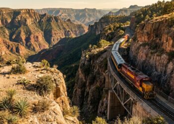 A rota ferroviária monumental que cruza desfiladeiros 4 vezes maiores que o Grand Canyon através de 37 pontes e 86 túneis
