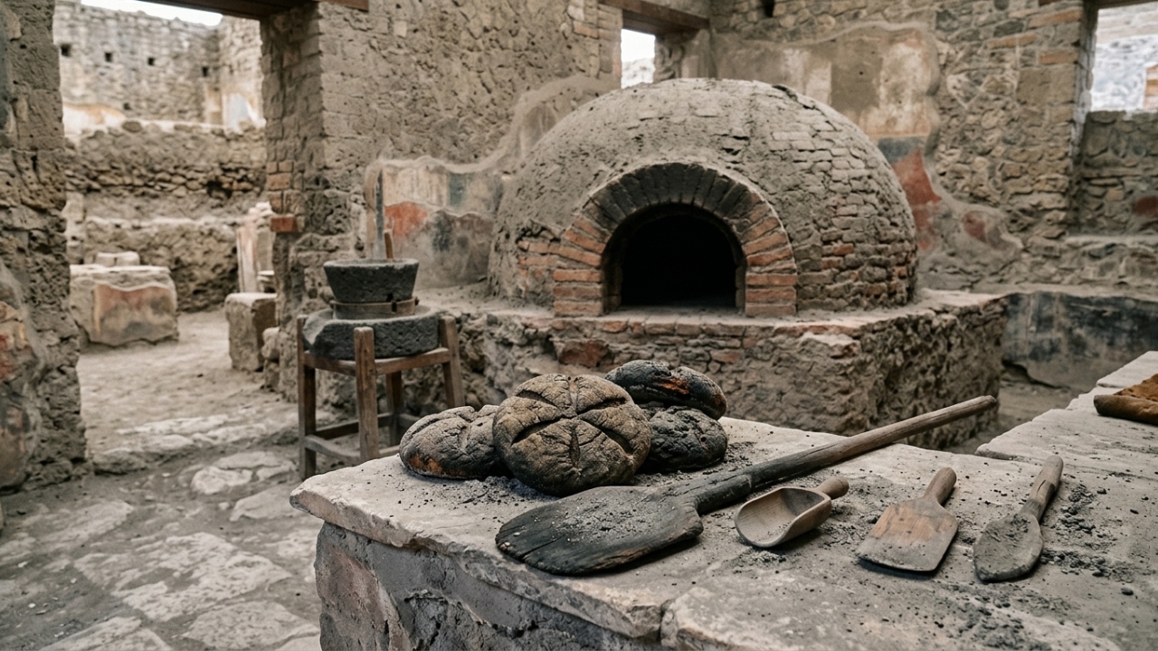 Arqueólogos localizam padaria intacta com cestos de pães carbonizados em cidade romana e revelam detalhes sobre a dieta da civilização há dois mil anos