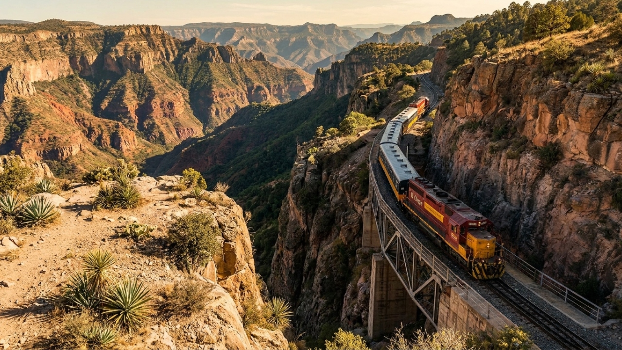 A rota ferroviária monumental que cruza desfiladeiros 4 vezes maiores que o Grand Canyon através de 37 pontes e 86 túneis