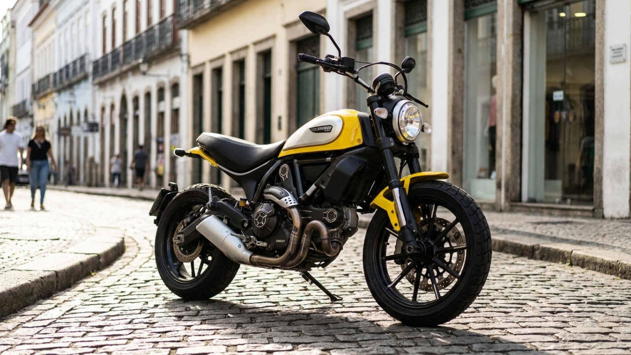 Inspirada nos anos 70, a moto italiana de 73 cavalos mistura visual clássico com tecnologia de ponta e atrai motociclistas que fogem do comum