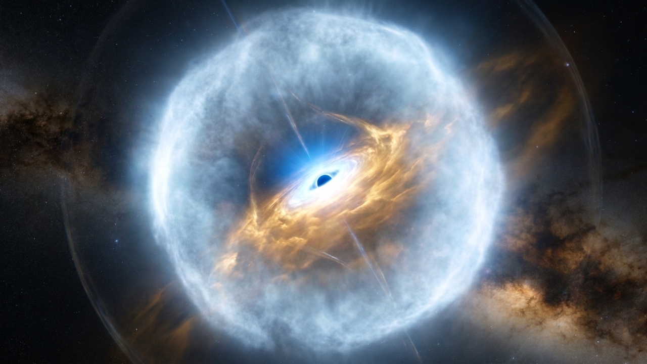 O maior reservatório de água do universo é um oceano colossal flutuando ao redor de um buraco negro