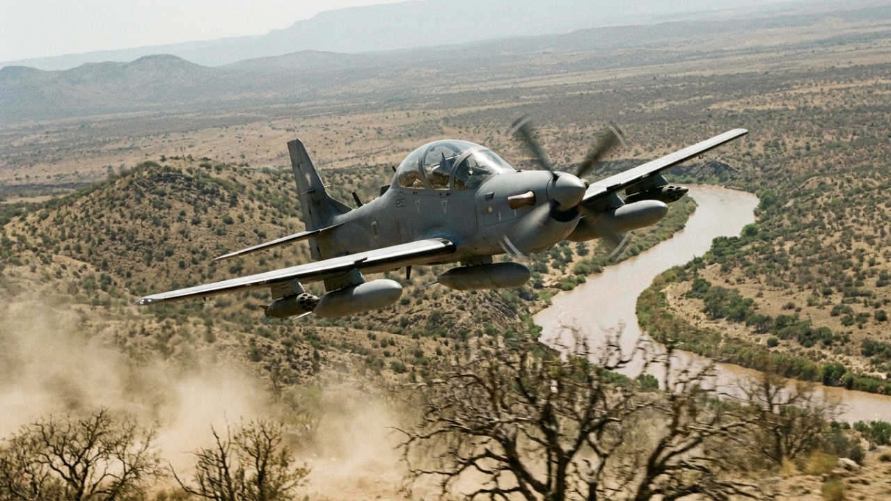 O avião de ataque leve Embraer A-29 Super Tucano domina os céus em missões de contra-insurgência e treinamento avançado em 16 países