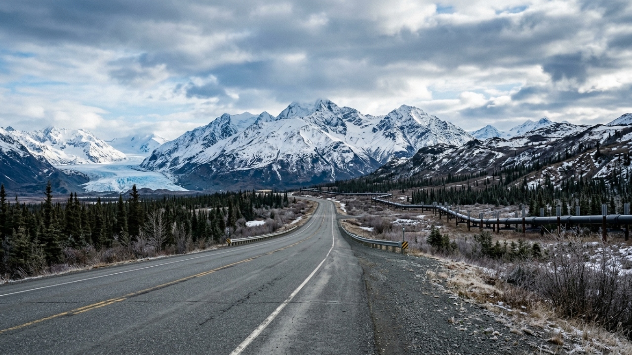 Com 592 km cruzando o Alasca, a rodovia histórica de 1910 conecta vales e geleiras e surge como um marco da engenharia ártica