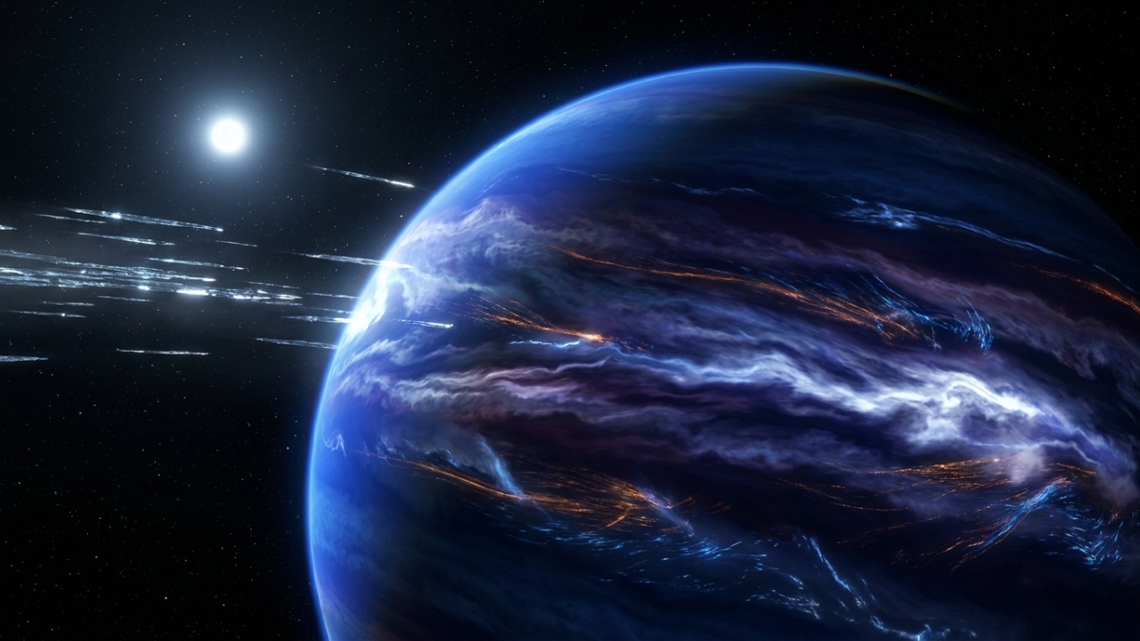 O belo exoplaneta azul onde chove vidro derretido na horizontal a milhares de quilômetros por hora