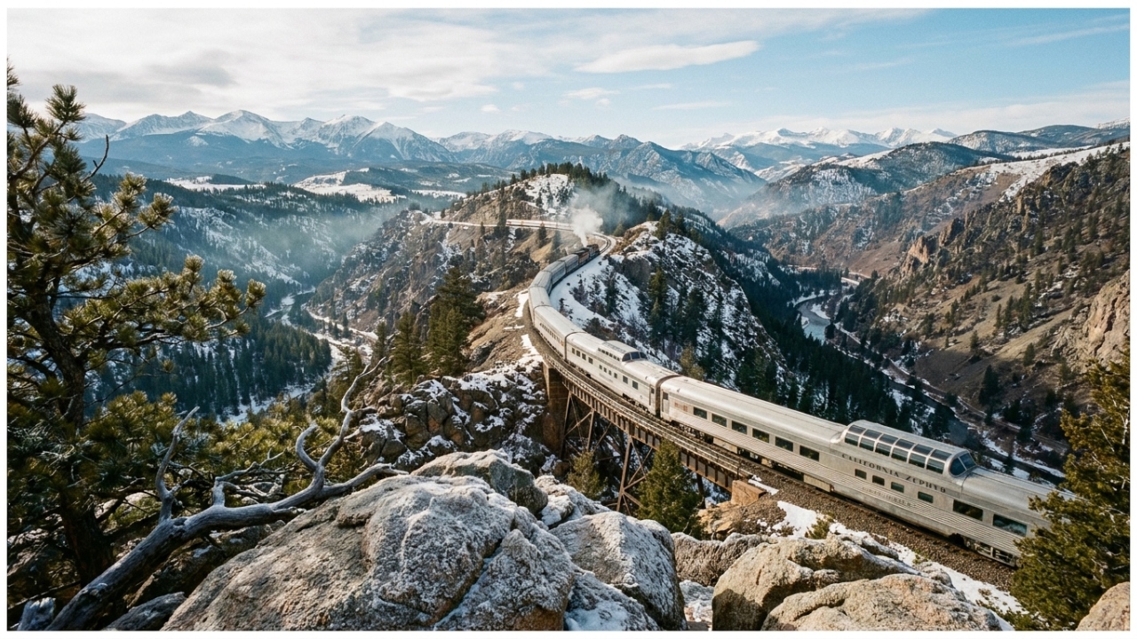A épica viagem transcontinental de 3924 quilômetros que atravessa um túnel escuro de 8 quilómetros debaixo da cordilheira das Montanhas Rochosas