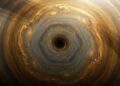 A tempestade perfeita: a inexplicável nuvem hexagonal gigante no polo norte de Saturno
