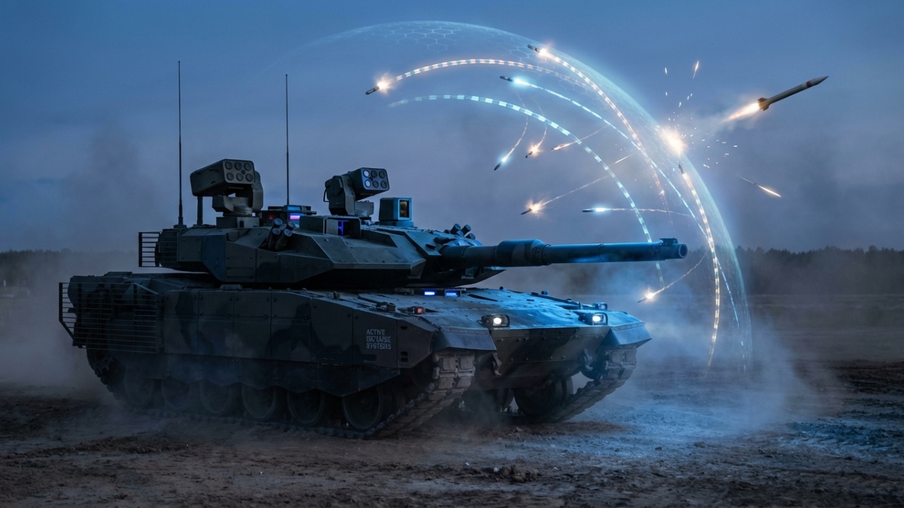 Os radares Elta monitoram 360 graus ao redor do tanque e disparam uma nuvem de metal antes que qualquer projétil chegue perto da blindagem