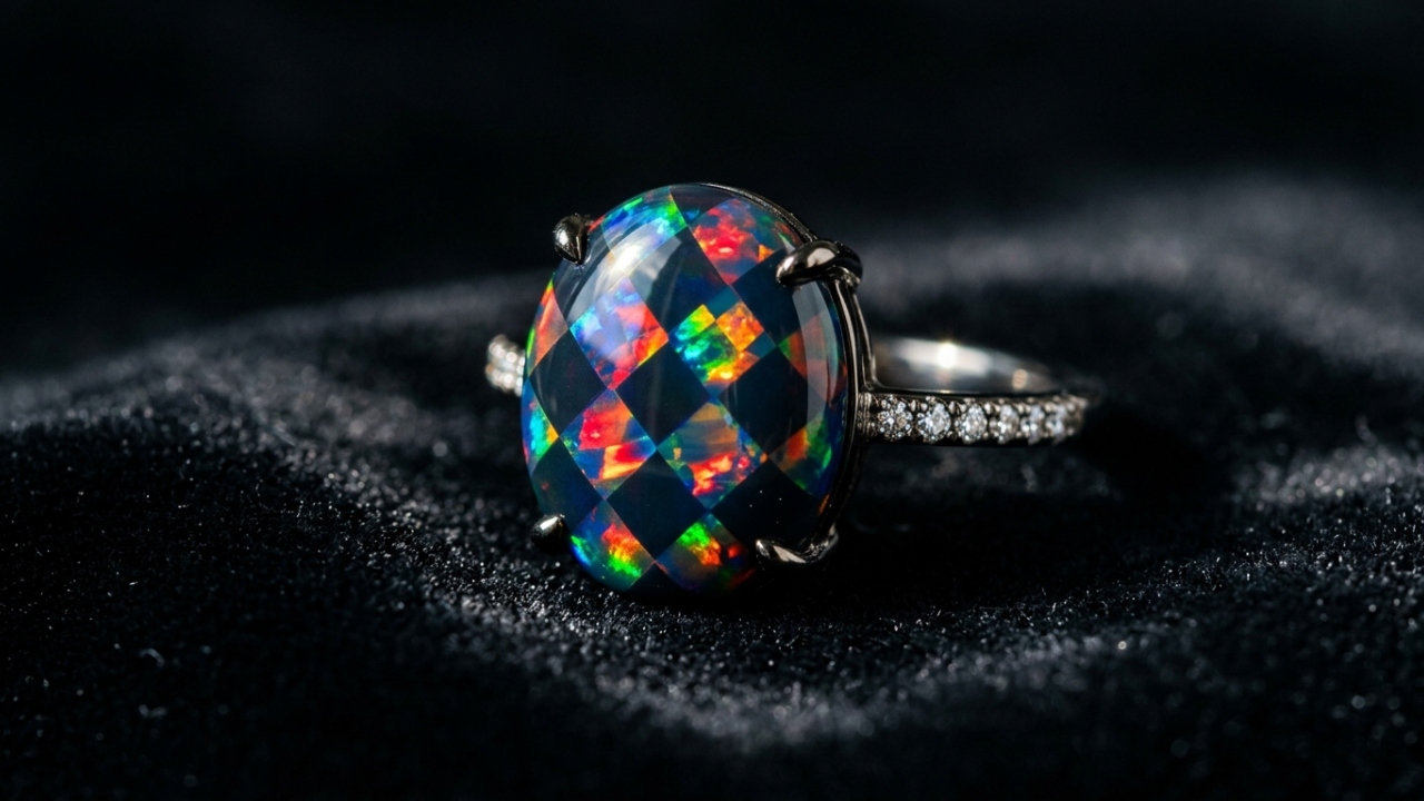 Muito mais rara que o diamante comercial, esta gema possui um padrão geométrico singular, sendo a variedade mais valiosa da família das opalas