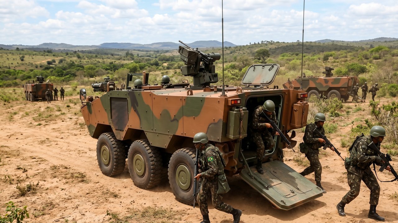 Com até 18 toneladas e blindagem modular, o veículo Guarani surge como um marco da engenharia militar nacional