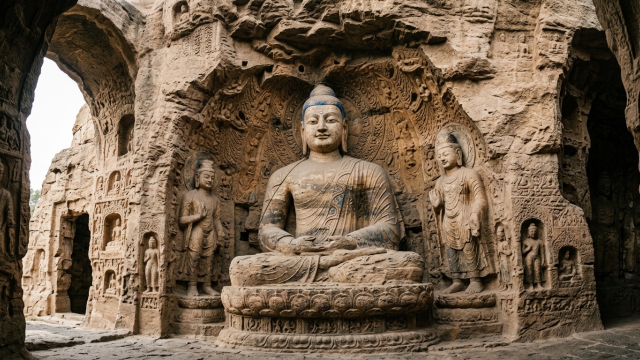 Esculpidas no século V com 51 mil estátuas e 252 grutas, as obras de Yungang viraram o ápice da arte rupestre budista e da engenharia sacra na China