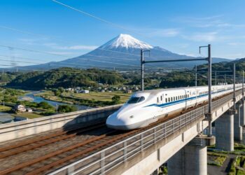 Trem bala asiático de 320 quilômetros por hora que transporta mais de 400 mil passageiros por dia com uma margem de atraso anual de apenas 54 segundos