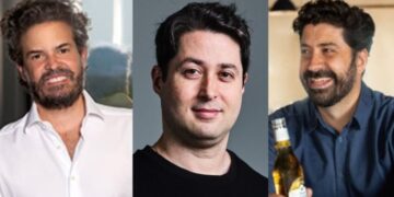 Rafael Pitanguy (VML - Global); e Rafael Gil (Artplan) e Marcel Marcondes (AB InBev - Global). Foto: Reprodução/Redes Sociais