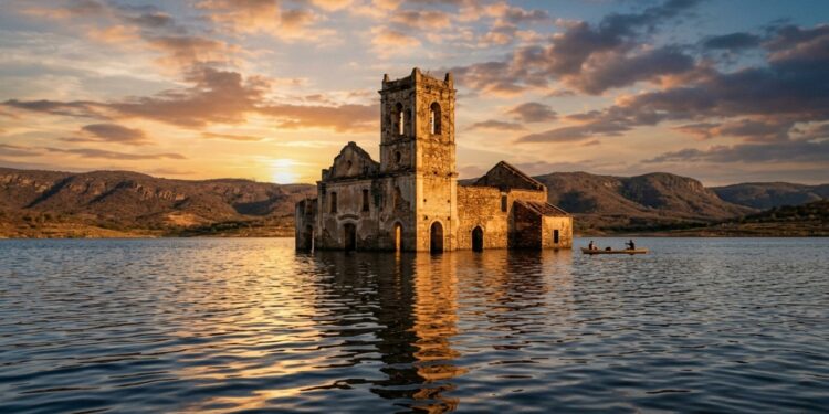 A antiga cidade brasileira engolida pelas águas, onde o topo de uma igreja secular resiste no meio do rio e atrai mergulhadores