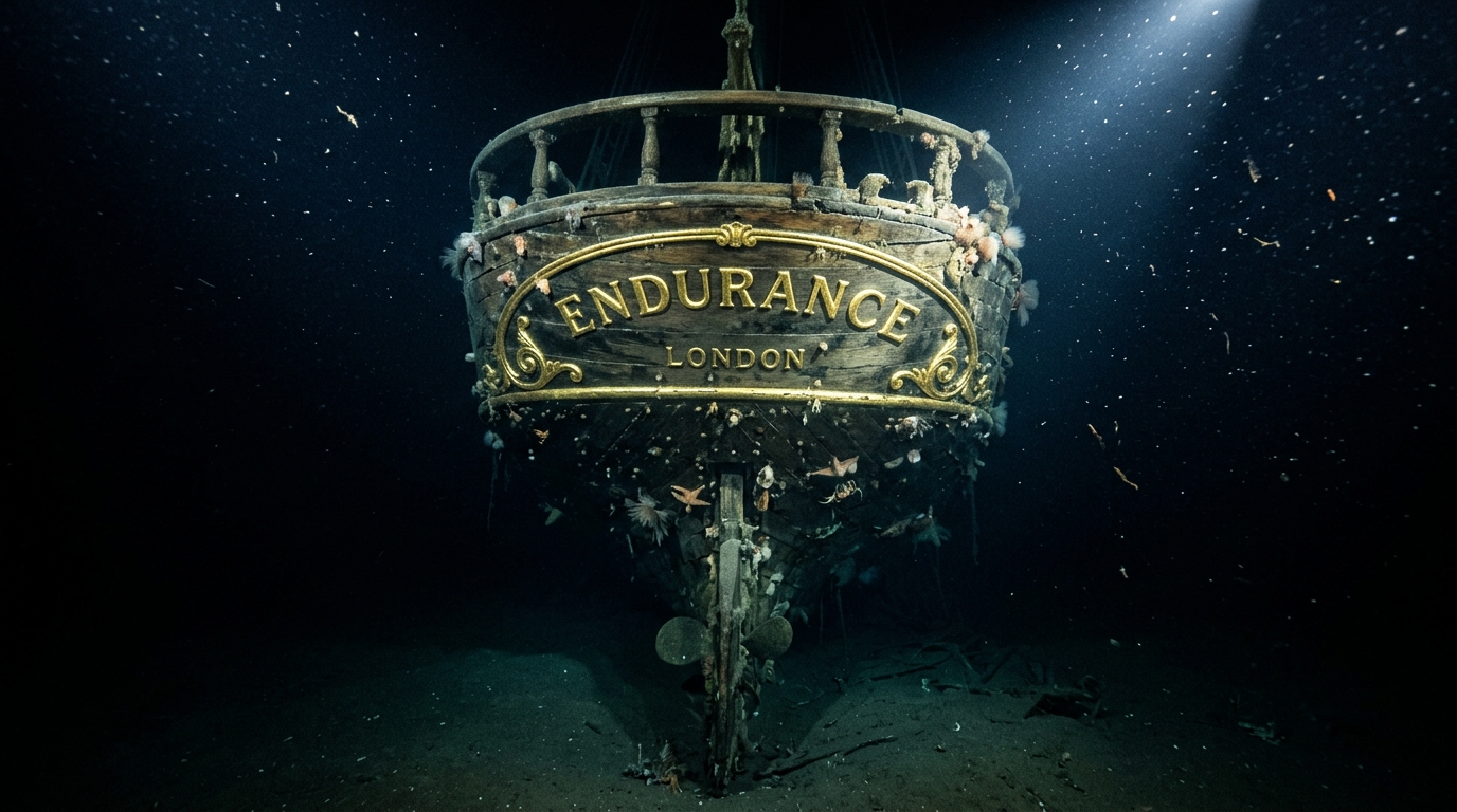 Afundado há mais de 100 anos no mar congelado, o lendário navio de madeira repousa intacto a 3.000 metros de profundidade na Antártida