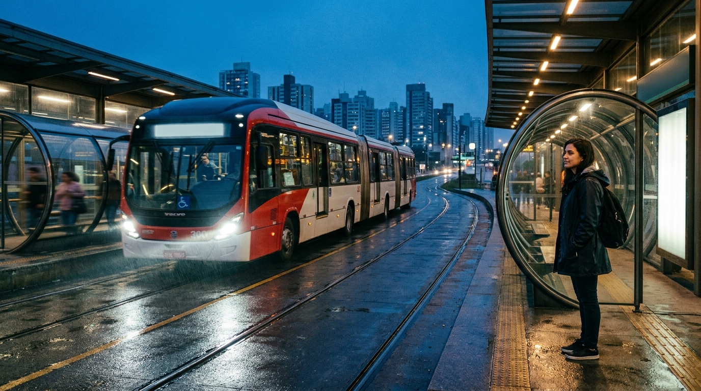 Com 30 metros de comprimento e espaço para 300 passageiros, o gigante biarticulado corta os custos operacionais em 40% nos corredores exclusivos