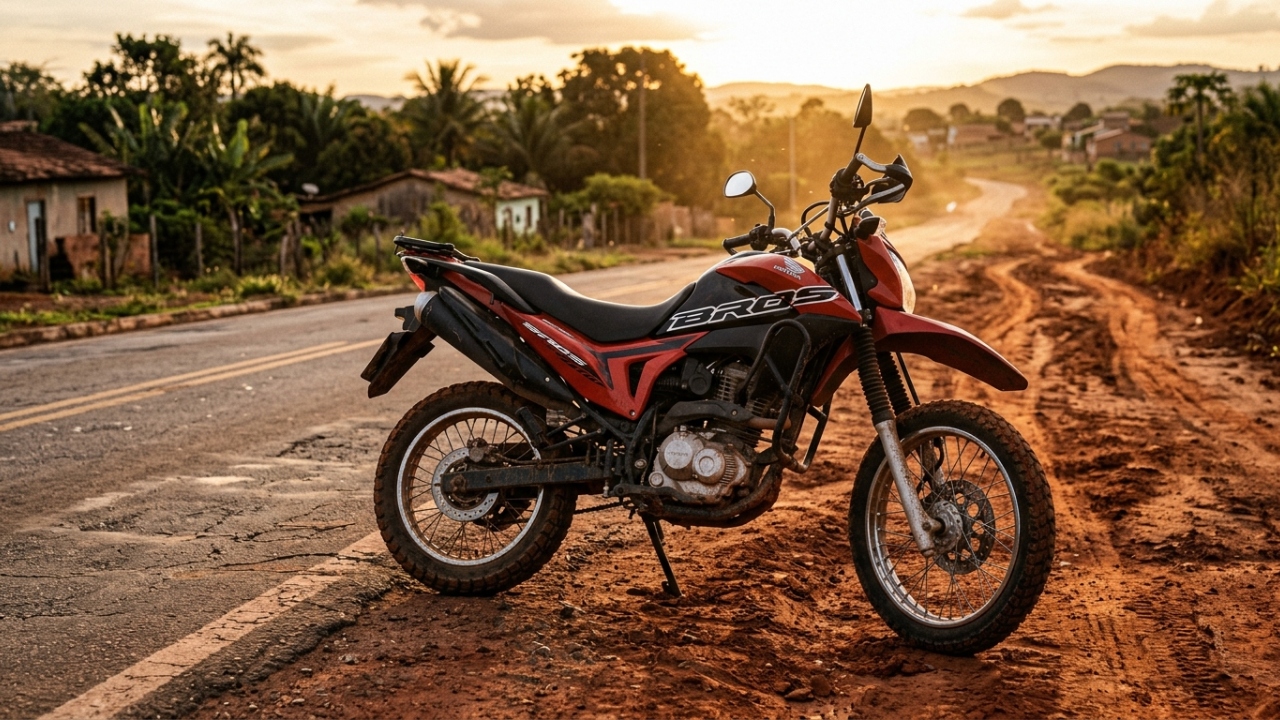 Aventureira japonesa de 160 cilindradas com suspensão elevada e travões ABS garante economia de 45 km por litro e domina as estradas de terra este anoAventureira japonesa de 160 cilindradas com suspensão elevada e travões ABS garante economia de 45 km por litro e domina as estradas de terra este ano