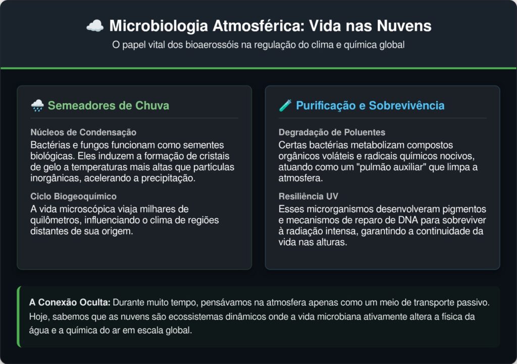 Bilhões de bactérias vivem nas nuvens acima da sua cabeça agora mesmo e a ciência acabou de entender o que elas fazem lá em cima