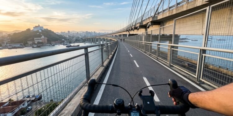 Com 3.339 metros e um vão central de 70 metros, a ponte capixaba surge como um marco da engenharia e possui a ciclovia mais alta do país