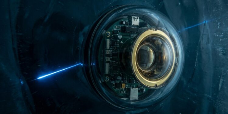 Você consegue imaginar um telescópio que, em vez de apontar para as estrelas, foi enterrado a quase 2.500 metros de profundidade no gelo da Antártida?