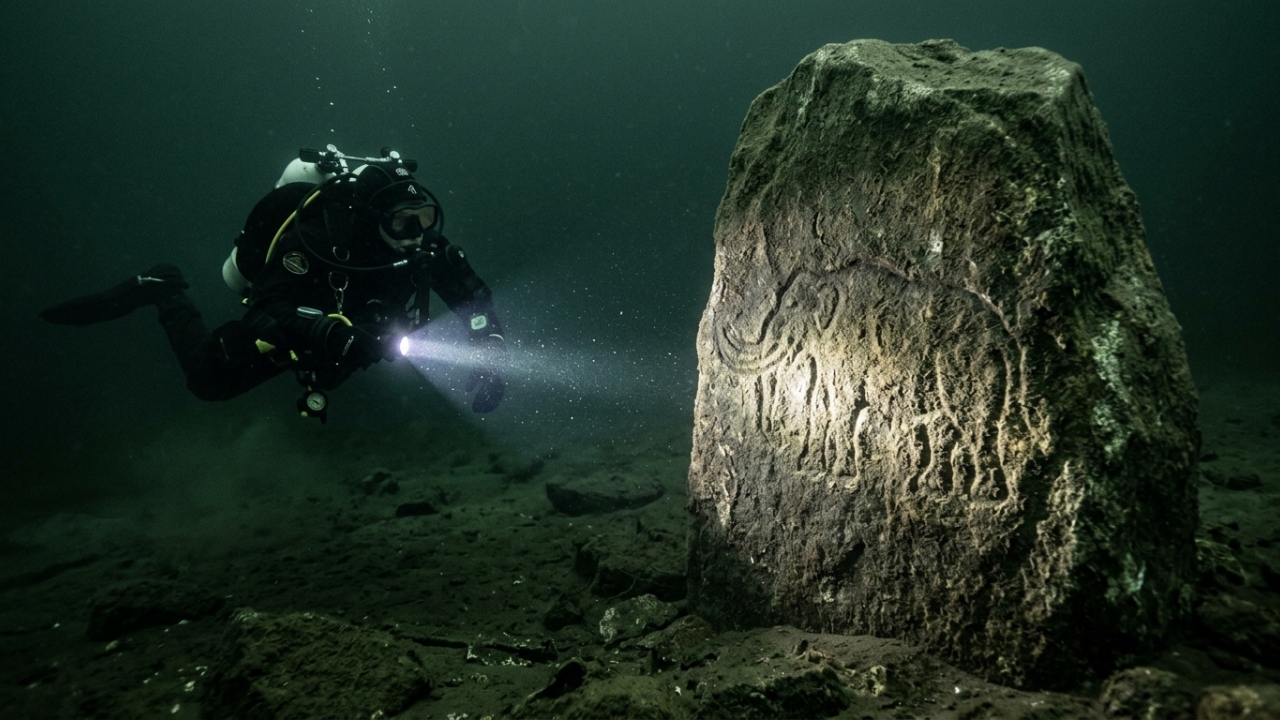 Escondido sob as águas de um lago gelado, o monumento circular de pedras gigantes revela que civilizações avançadas habitavam a América do Norte há mais de 9.000 anos