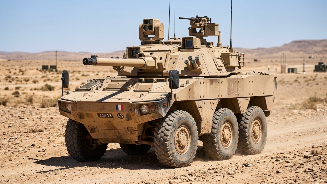 Com um canhão de 40 mm de munição telescópica e um sistema digital integrado, o blindado Jaguar substitui frotas antigas e redefine a guerra na França