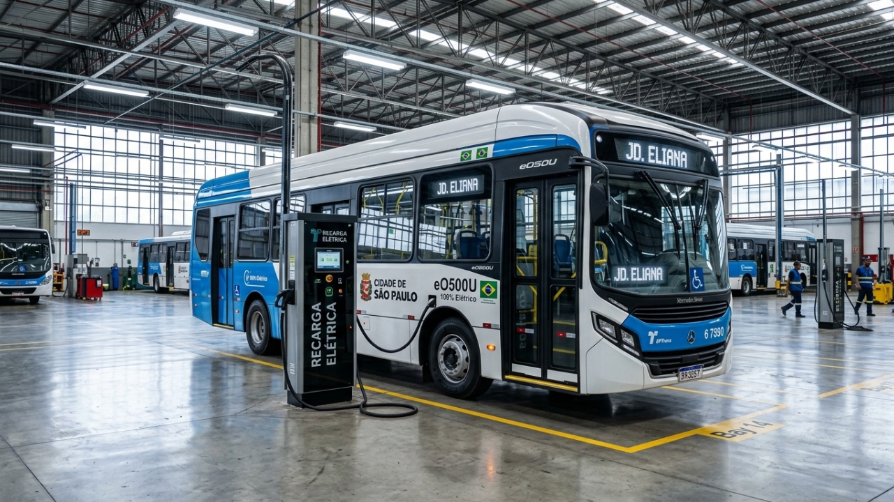 Com investimento de R$ 2,5 bilhões, a nova frota de ônibus elétricos da Mercedes-Benz começa a circular em São Paulo para reduzir custos de manutenção e transformar o transporte público na maior metrópole do país