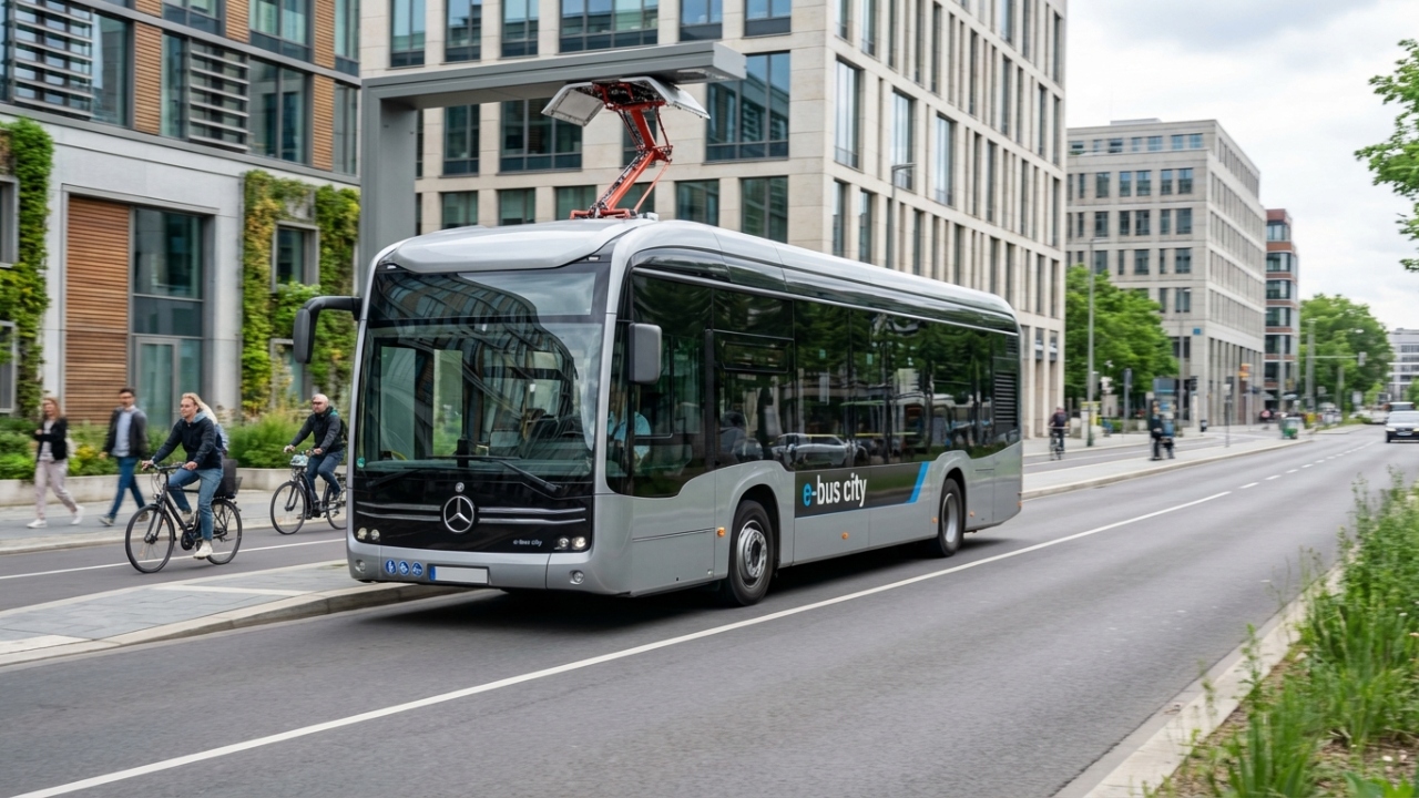 Com baterias de última geração e espaço para 85 passageiros, o ônibus elétrico de 12 metros reduz a emissão de poluentes a zero e domina o transporte europeu